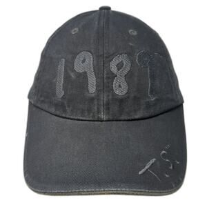 Taylor Swift 1989 T.S. Baseball Cap Black M Slideback Cotton Hat Embroidered